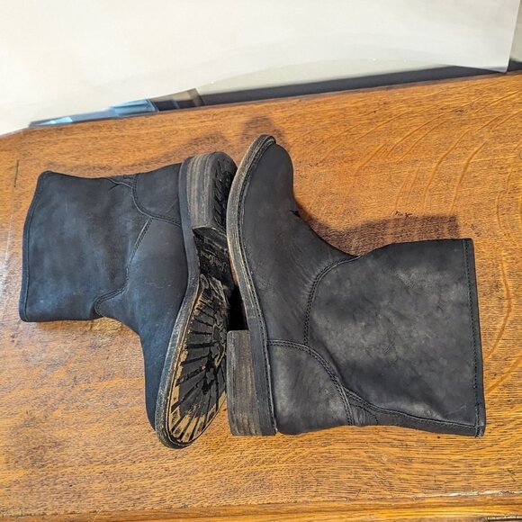 Lucky Brand Western Goth Pull On Moto Boots Wide Ankle Leather Boho - Picture 10 of 10